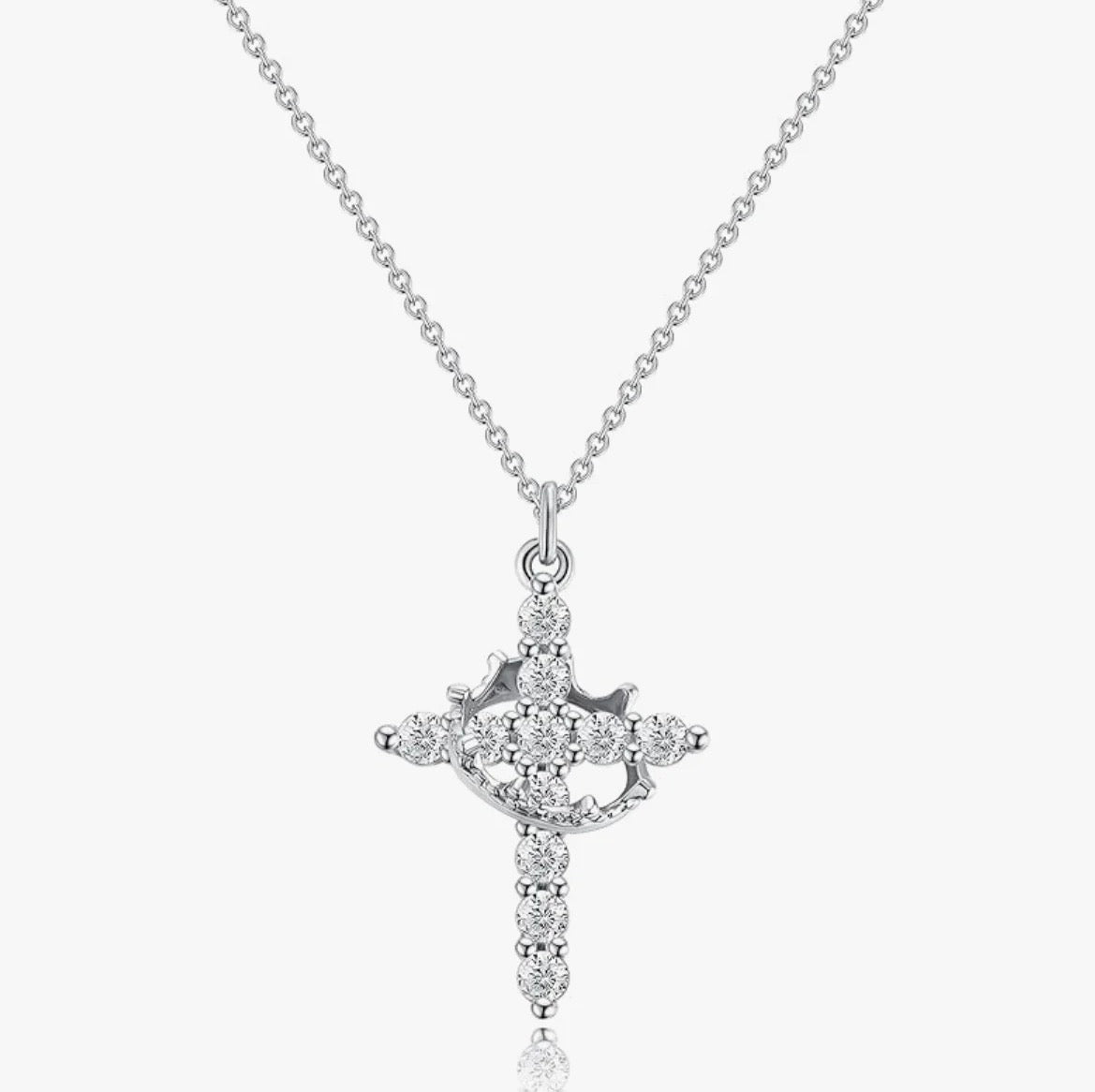 Crowned in Grace™ Rotatable Crown Cross Necklace
