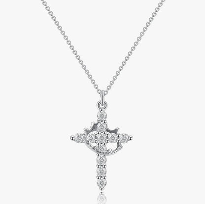 Crowned in Grace™ Rotatable Crown Cross Necklace
